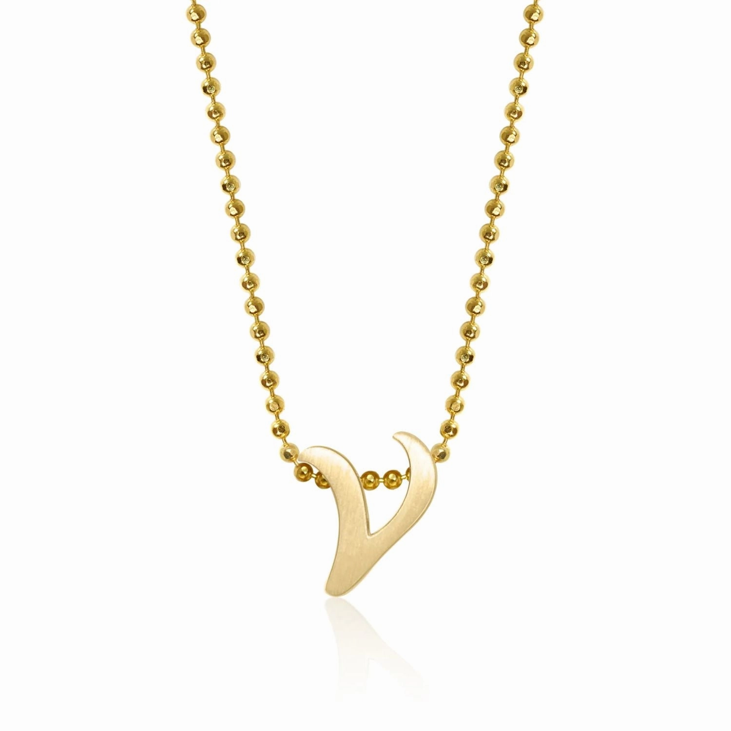 Alex Woo Little Autograph Pendant in Yellow Gold 14k