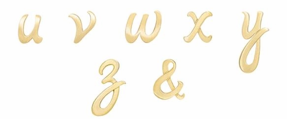Alex Woo Little Autograph Pendant in Yellow Gold 14k