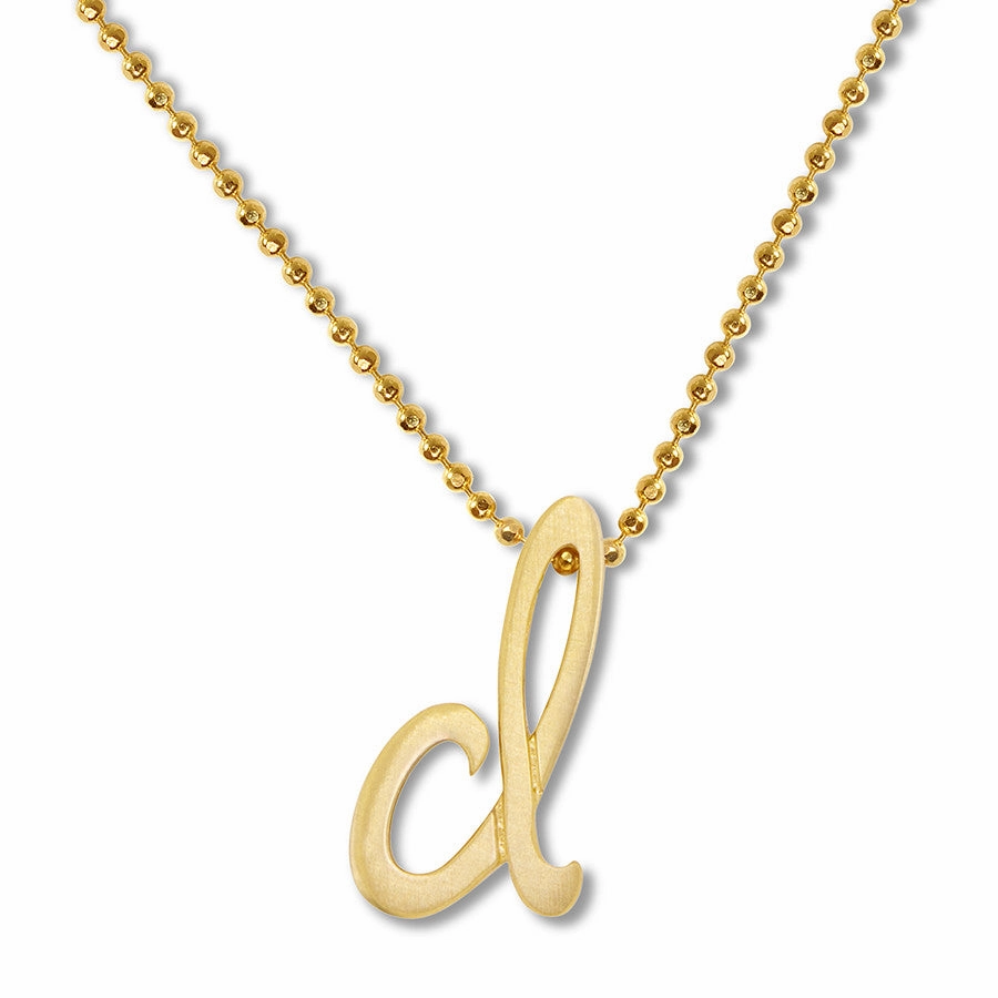 Alex Woo Little Autograph Pendant in Yellow Gold 14k