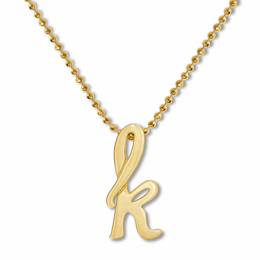 Alex Woo Little Autograph Pendant in Yellow Gold 14k