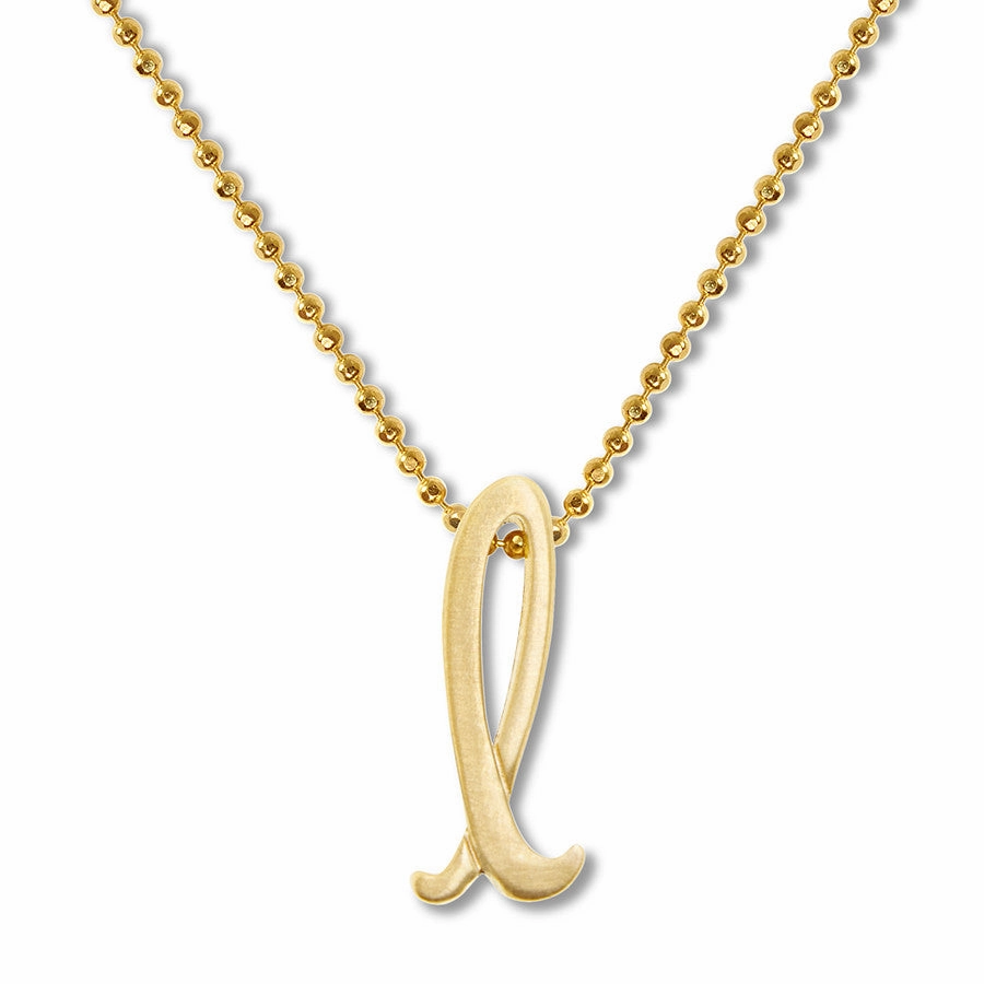 Alex Woo Little Autograph Pendant in Yellow Gold 14k