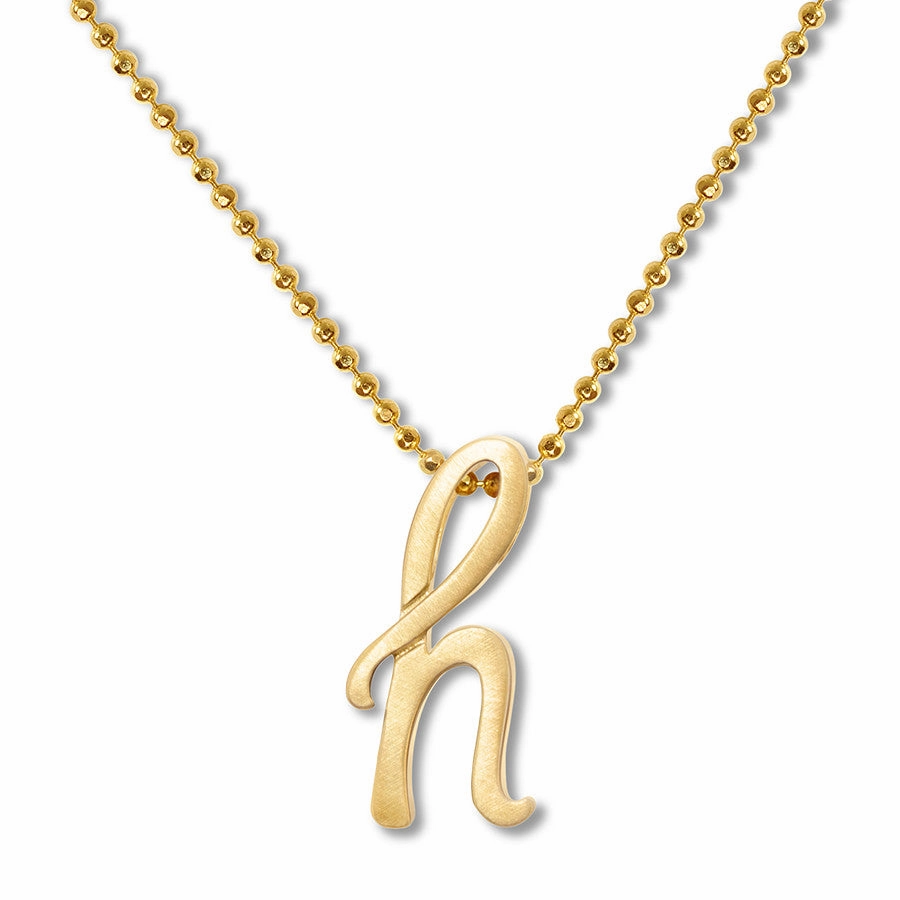 Alex Woo Little Autograph Pendant in Yellow Gold 14k