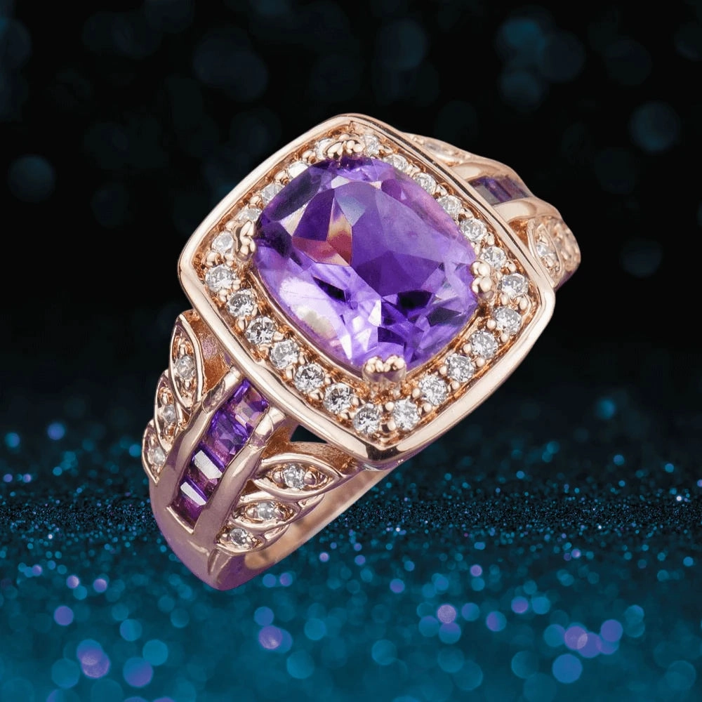 Amethyst Rose Ring