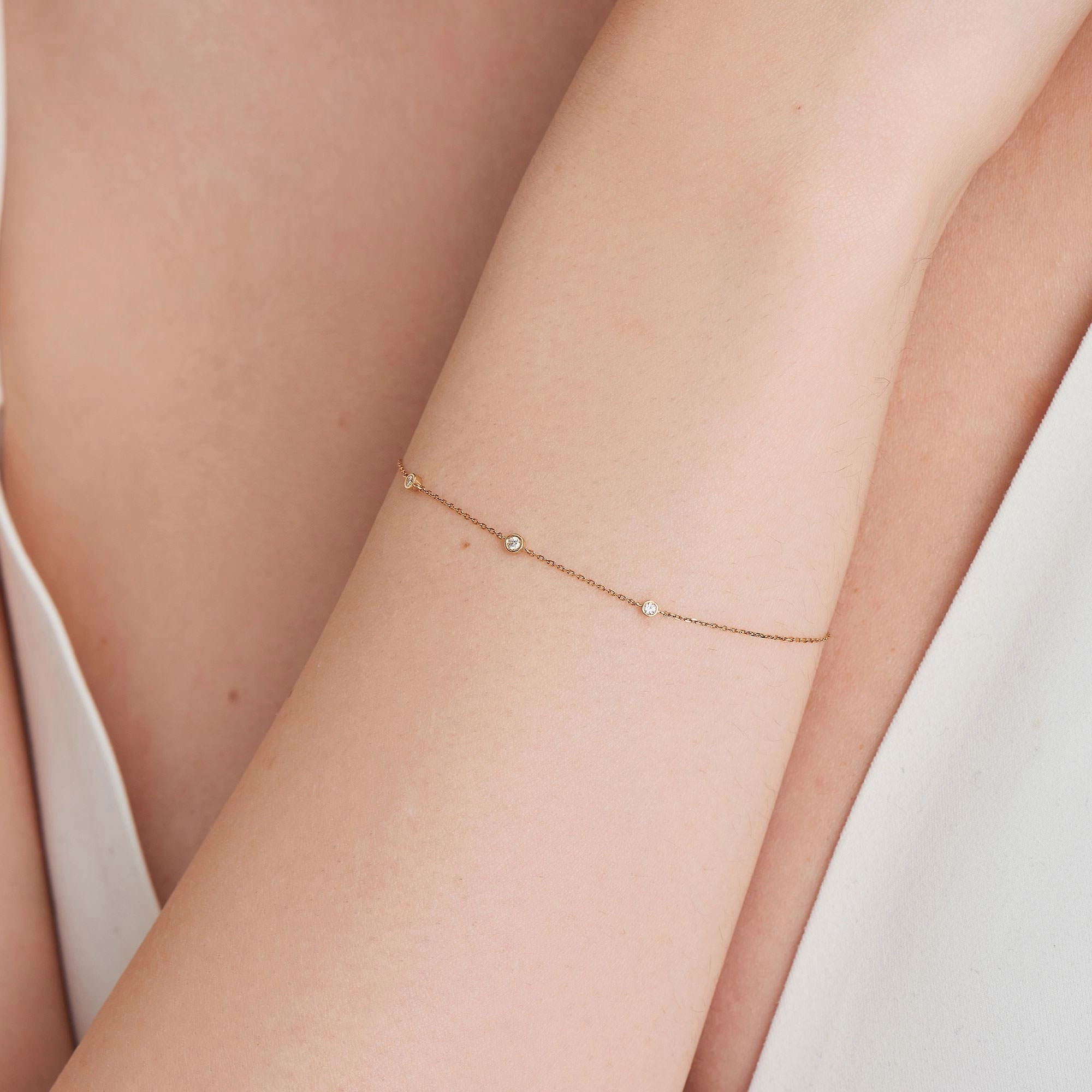 Ania Haie 14kt Gold Triple Natural Diamond Bracelet