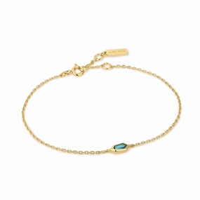 Ania Haie Gold Sparkle Emblem Chain Bracelet