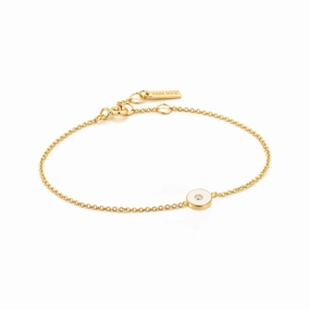 Ania Haie Optic White Enamel Disc Gold Bracelet