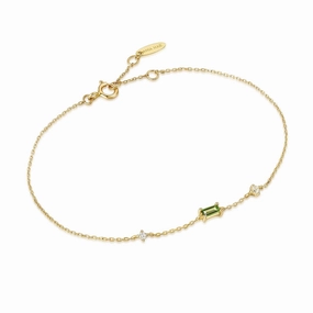 Ania Haie's Fashion-Forward 14kt Gold Bracelet Adorned with Tourmaline and White Sapphires