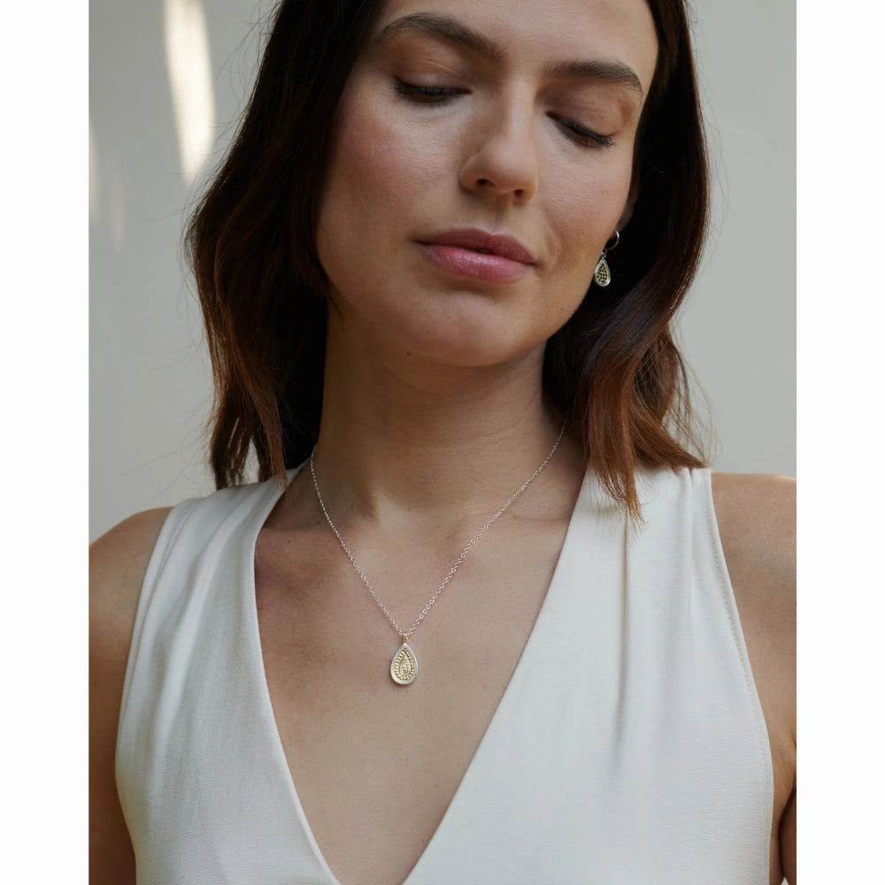 Anna Beck Classic Teardrop Two-Tone Pendant Necklace