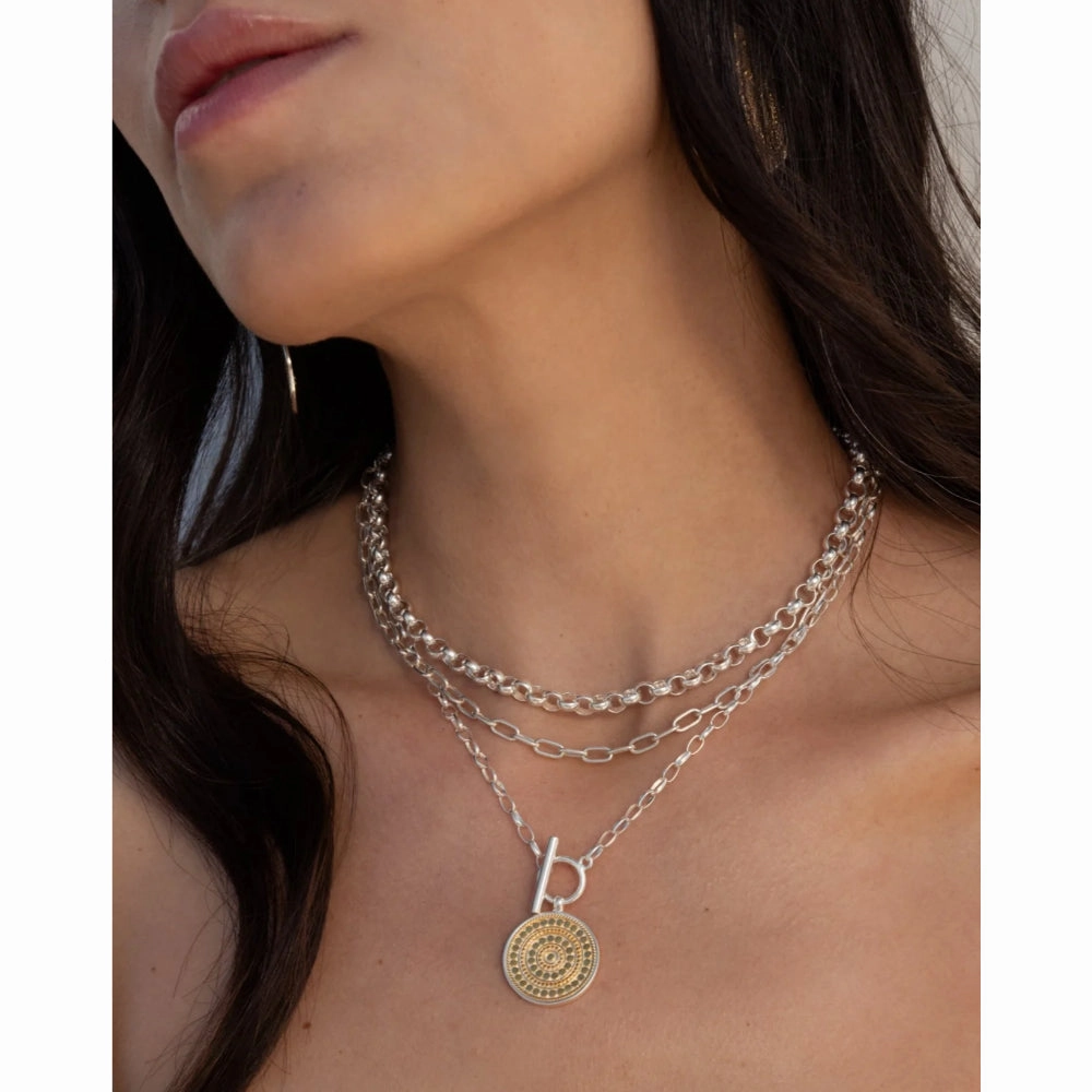 Anna Beck Contrast Dotted Circle Toggle Necklace