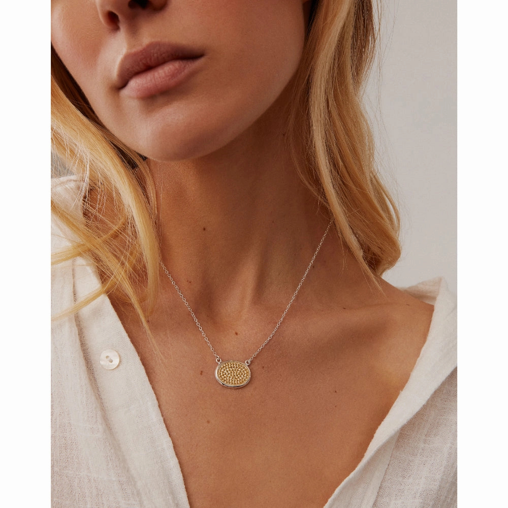Anna Beck Two Tone Classic Medium Oval Necklace