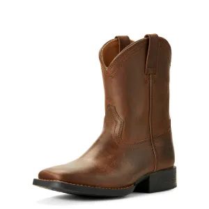 Ariat Kids Heritage Roper Wide Square Toe Distressed Brown Ariat Shoes