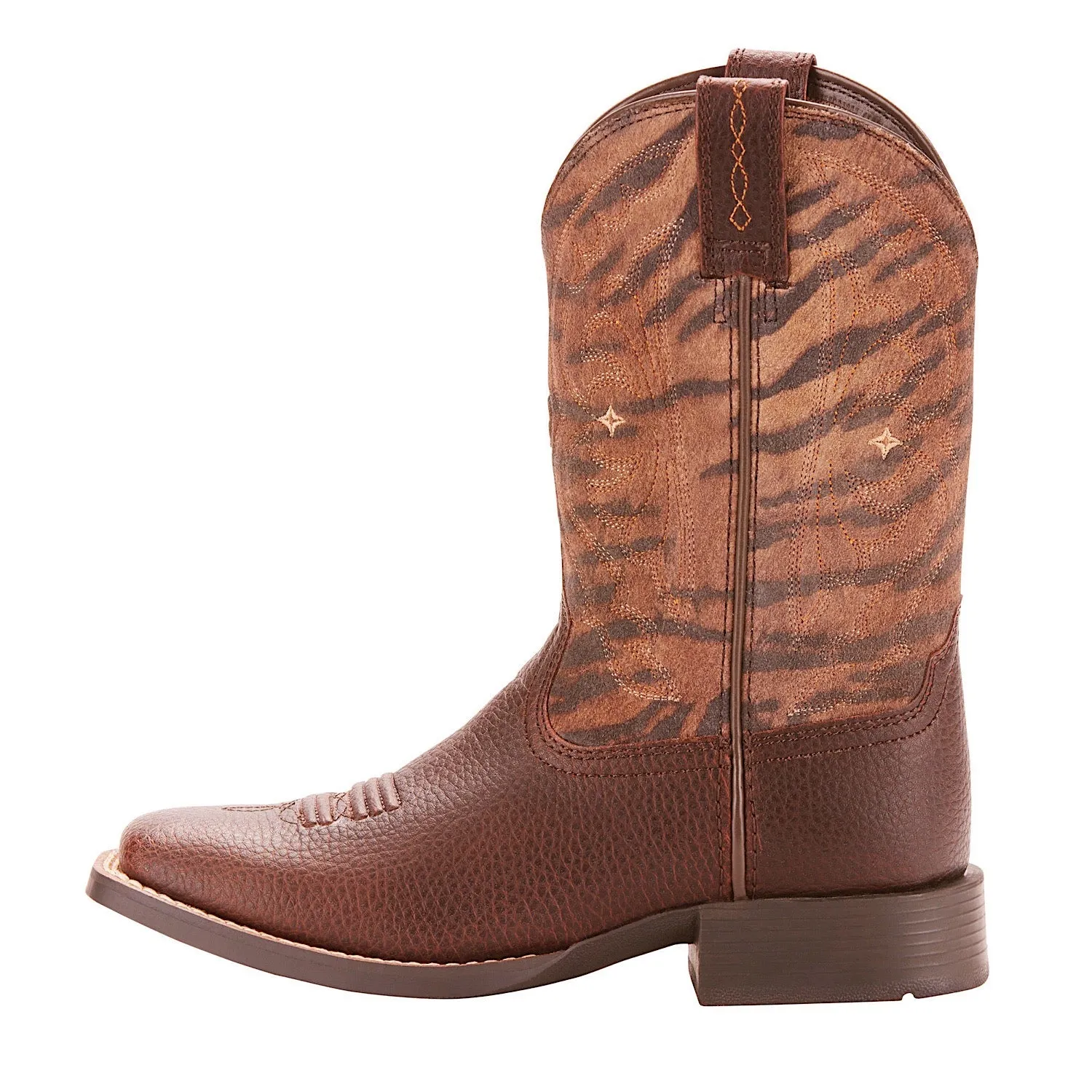 Ariat Kids Quickdraw Western Boot Pebbled Pinecone/Vintage Ariat Shoes