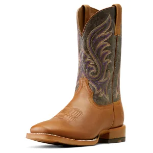 Ariat Men's Cattle Call Rodeo Boot - Tan/Smokey Purple Ariat Shoes