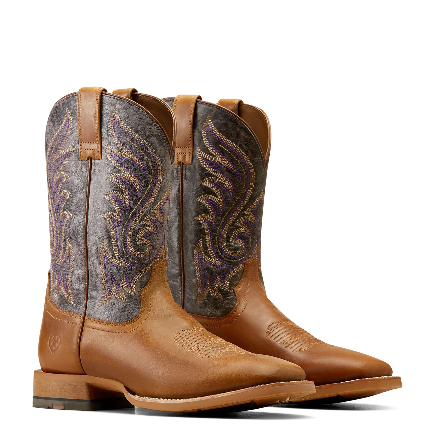 Ariat Men's Cattle Call Rodeo Boot - Tan/Smokey Purple Ariat Shoes