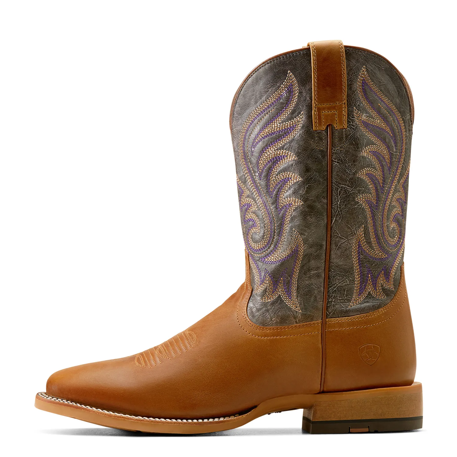 Ariat Men's Cattle Call Rodeo Boot - Tan/Smokey Purple Ariat Shoes