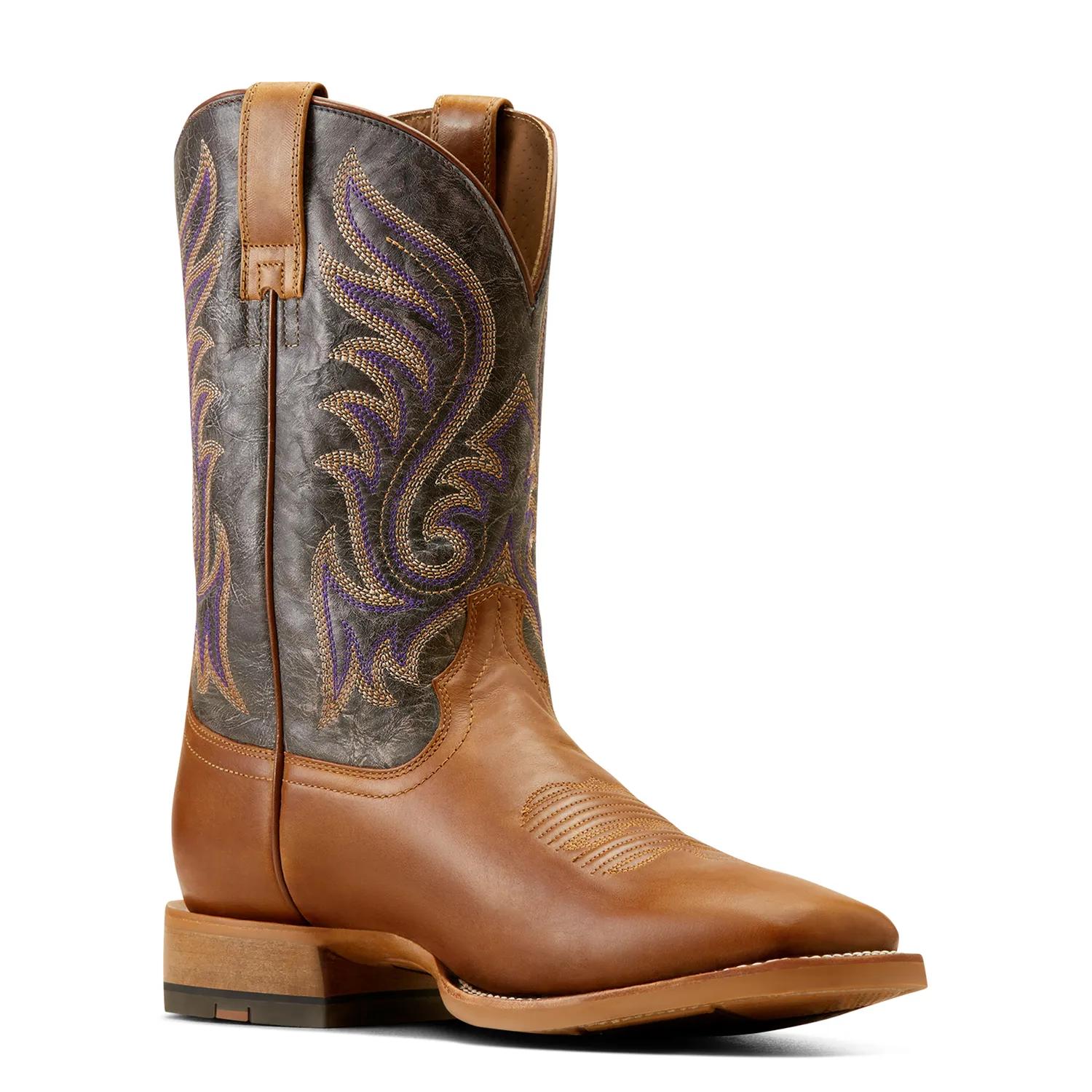 Ariat Men's Cattle Call Rodeo Boot - Tan/Smokey Purple Ariat Shoes