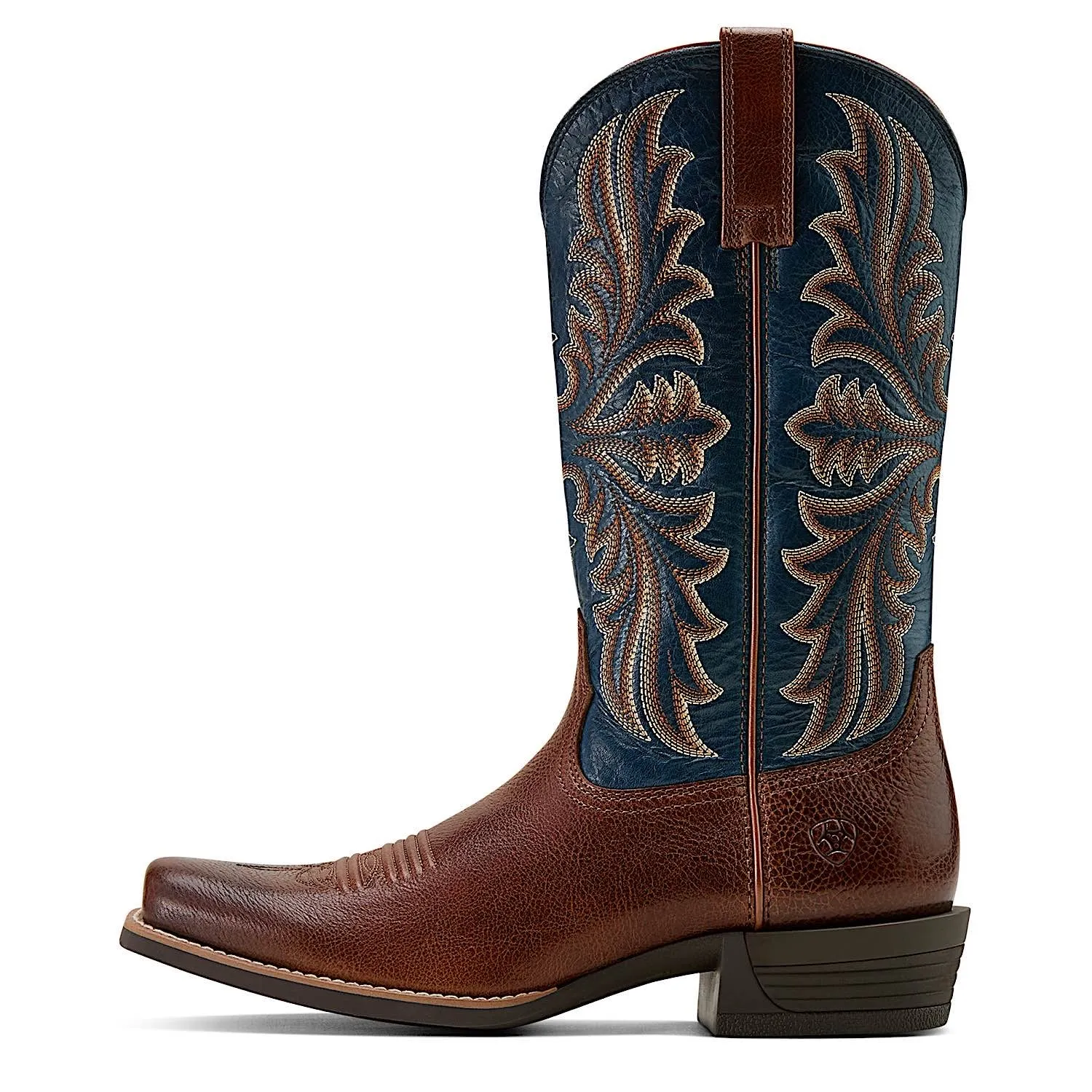 Ariat Men's Hustler Western Boot - Beasty Brown/Pacific Blue Ariat Shoes