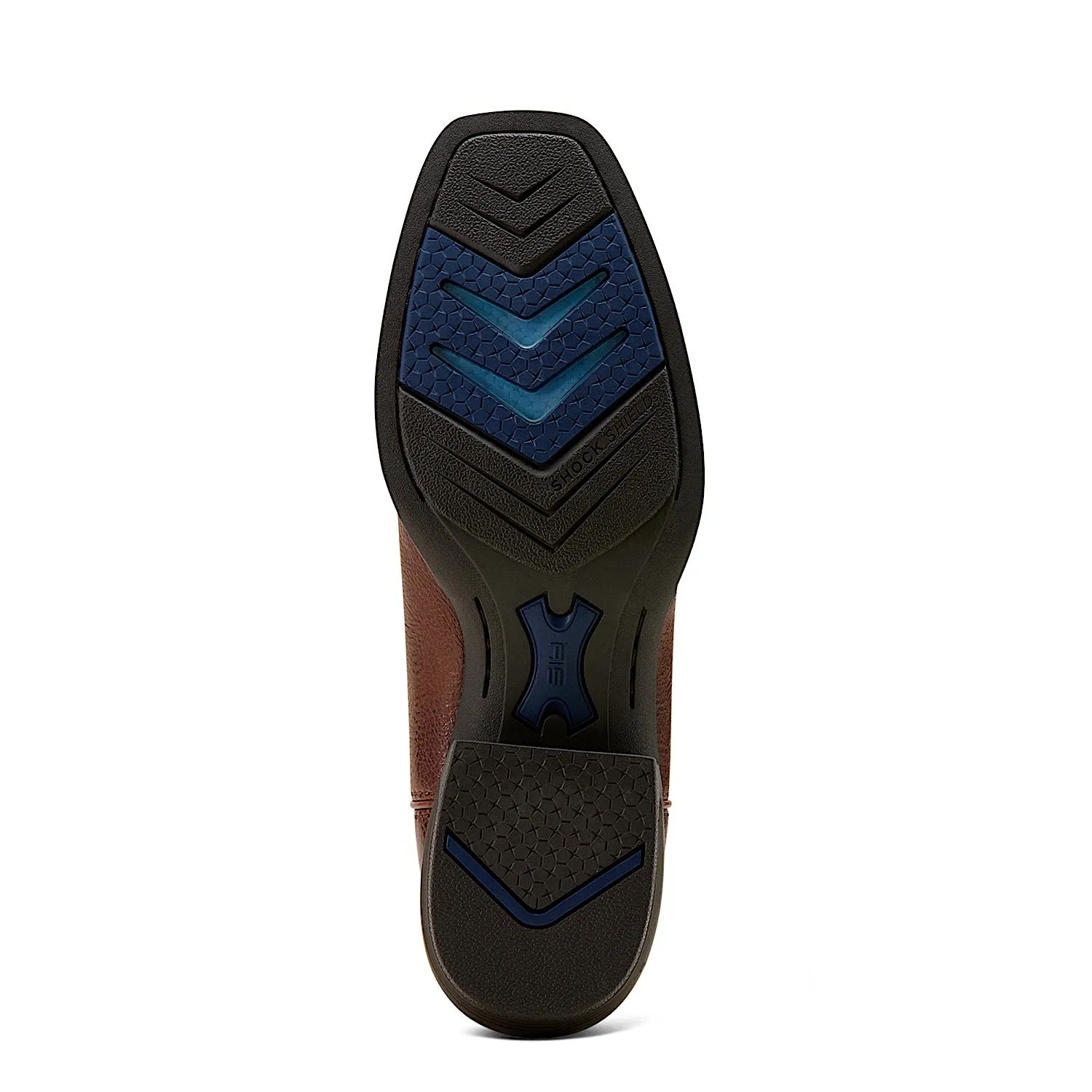 Ariat Men's Hustler Western Boot - Beasty Brown/Pacific Blue Ariat Shoes