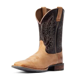 Ariat Men's Ridin High Western Boot Desert Tan/Dark Brick Ariat Shoes
