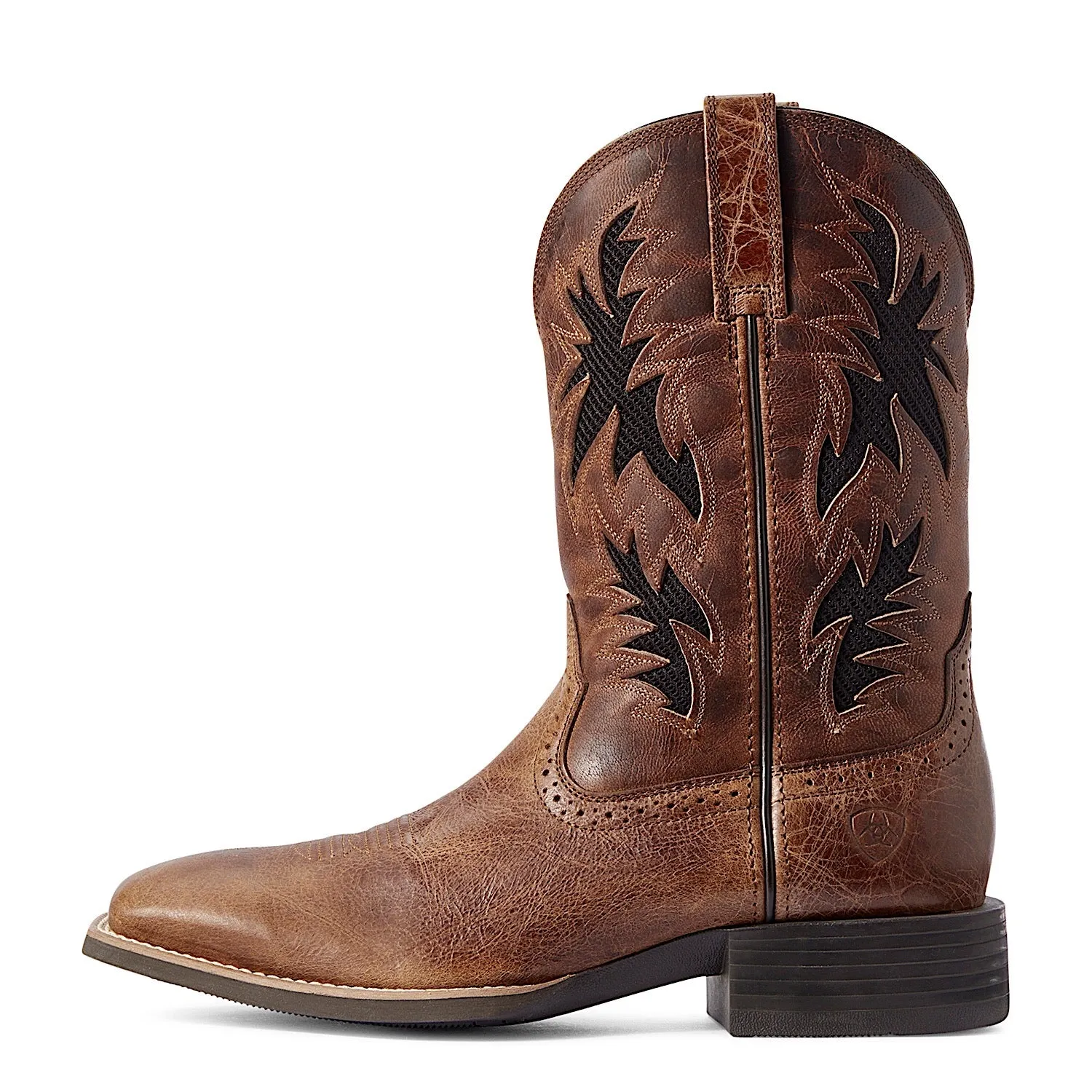 Ariat Mens Sport Cool VentTEK Western Boot Dark Tan/Two Tone Tan Ariat Shoes