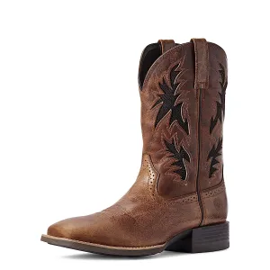 Ariat Mens Sport Cool VentTEK Western Boot Dark Tan/Two Tone Tan Ariat Shoes