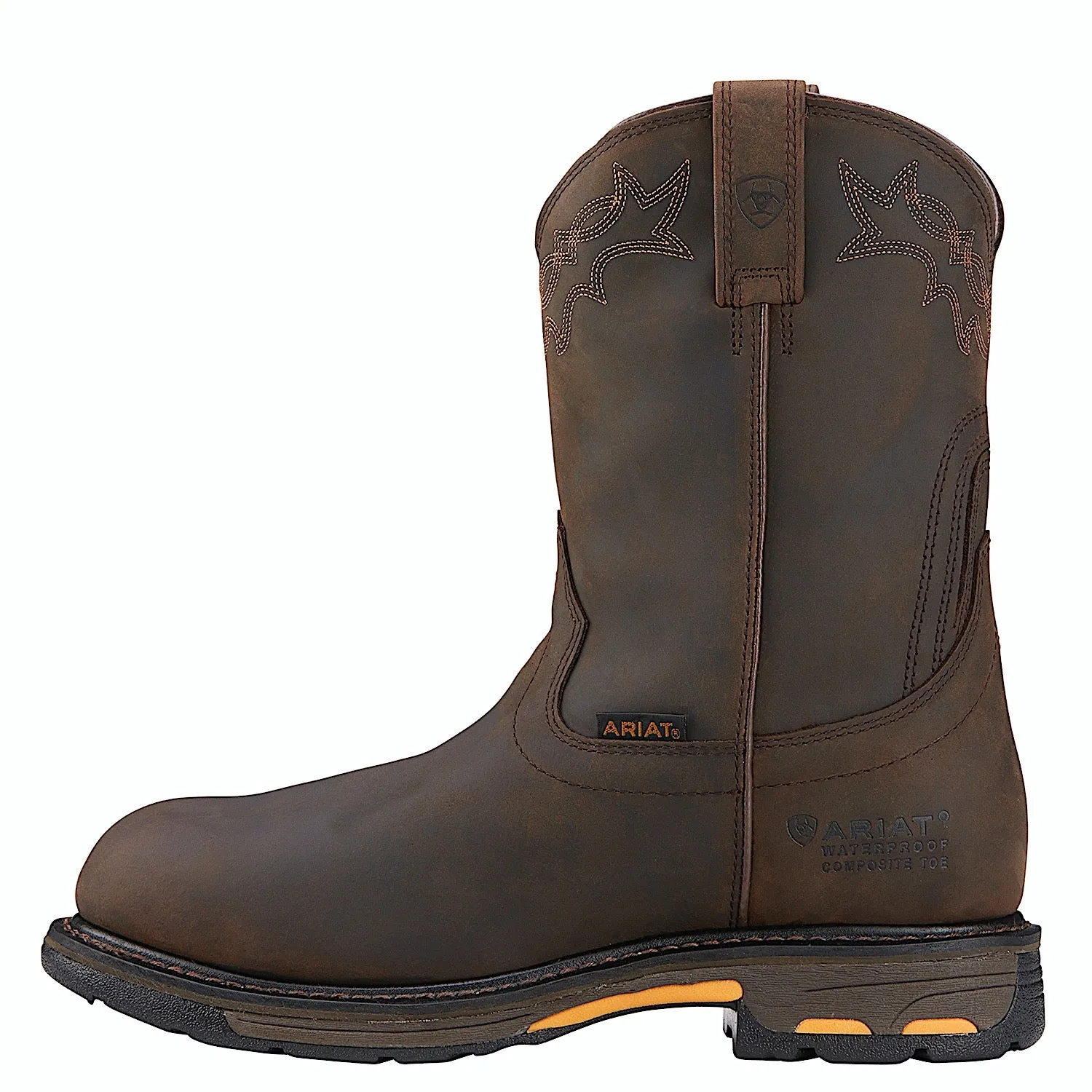 Ariat Men's Workhog Pull On Composite Toe Oily Distressed Brown Ariat Shoes