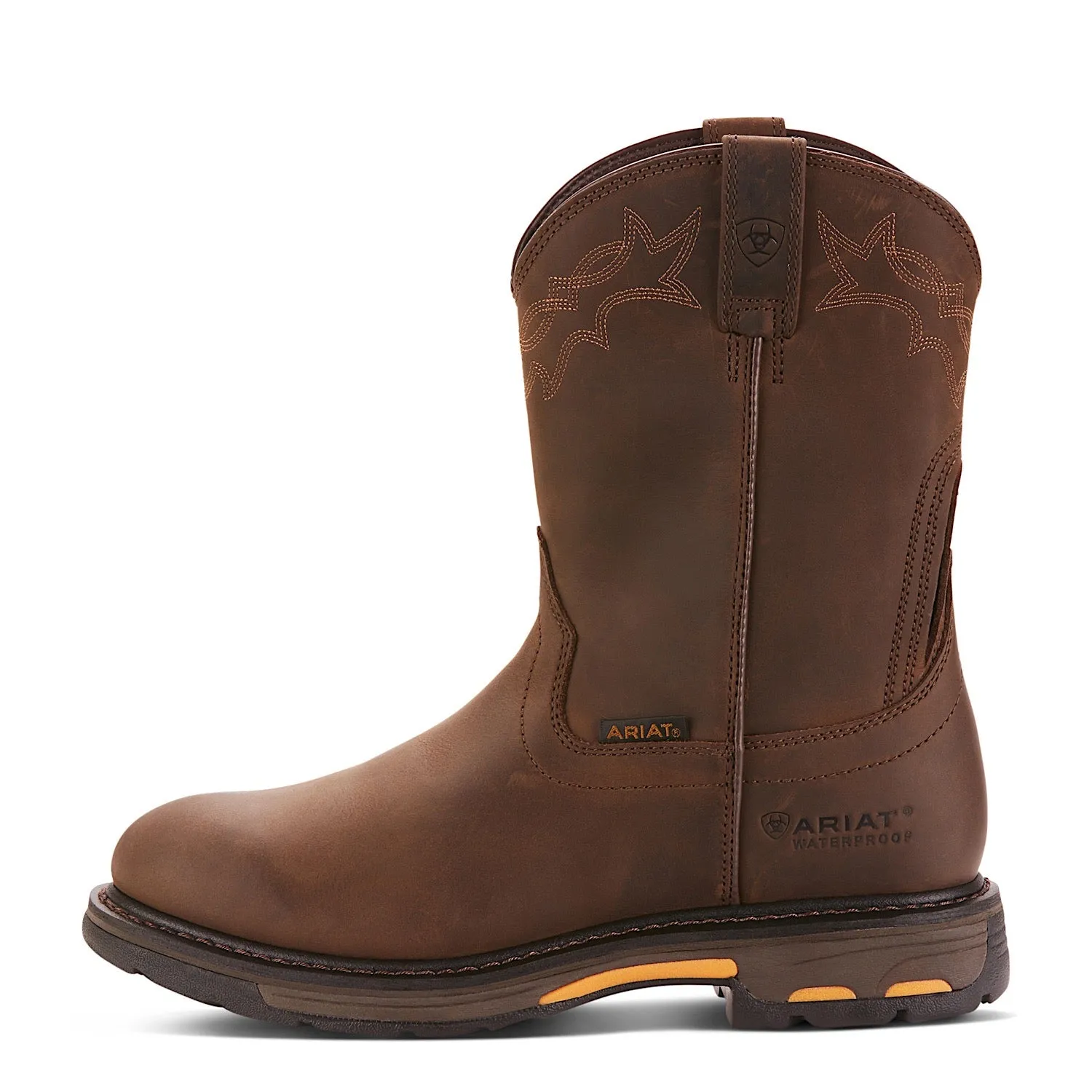 Ariat Men's Workhog Pull On H20 Oily Distressed Brown Ariat Shoes