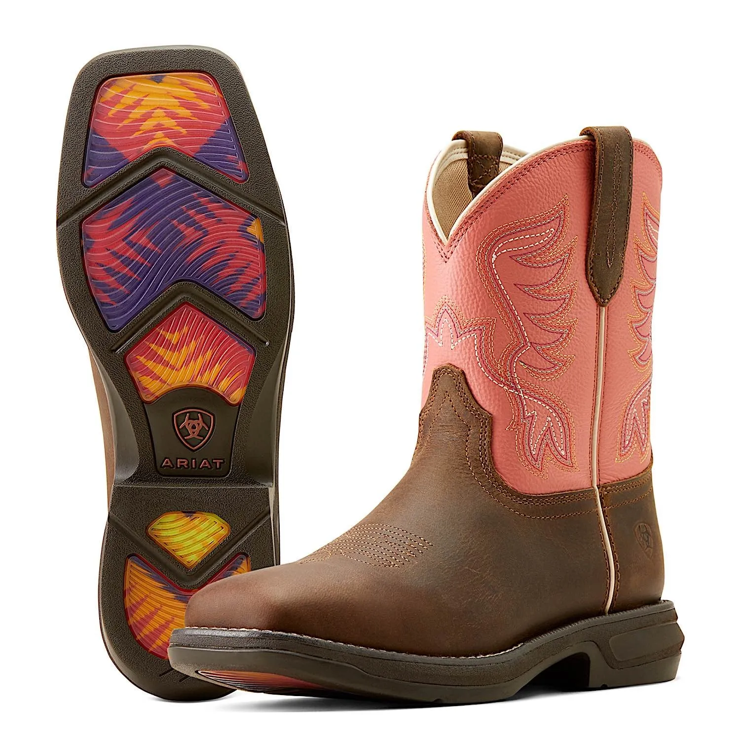 Ariat Women's Anthem Shortie Western Boot Myra Honey Bee/Cosmic Coral Ariat Shoes