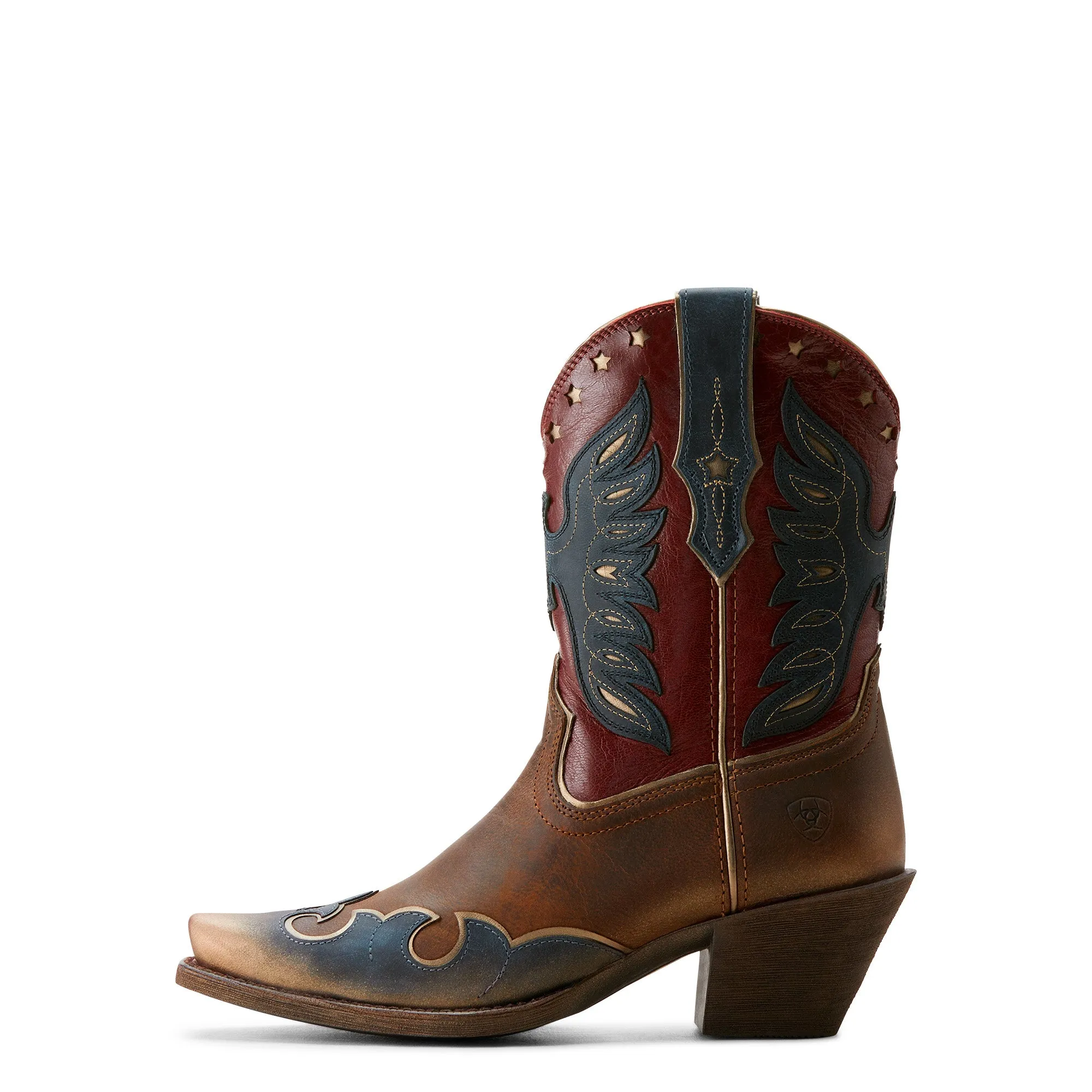 Ariat Women's Bravery Boot - Dusted Fresh Denim/Sassy Brown/Eagle Pride Ariat Shoes