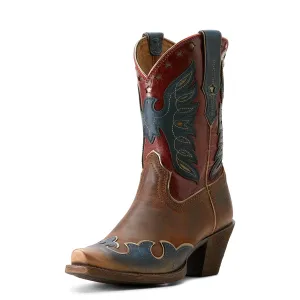 Ariat Women's Bravery Boot - Dusted Fresh Denim/Sassy Brown/Eagle Pride Ariat Shoes