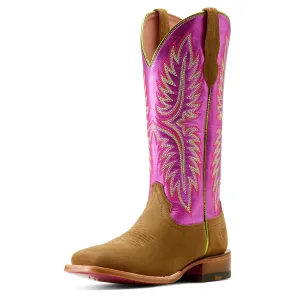 Ariat Women's Frontier Calamity Boot - Jane Dijon Roughout/Electric Raspberry Ariat Shoes