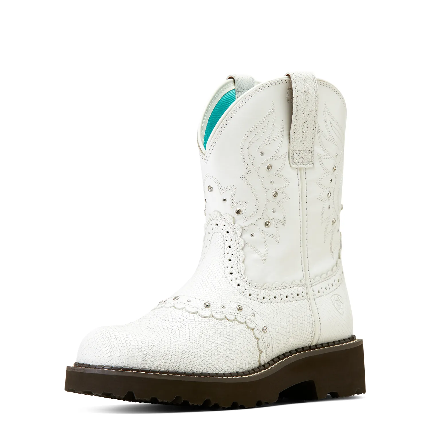 Ariat Womens Gembaby White Snake Emboss / Opulent White Ariat Shoes