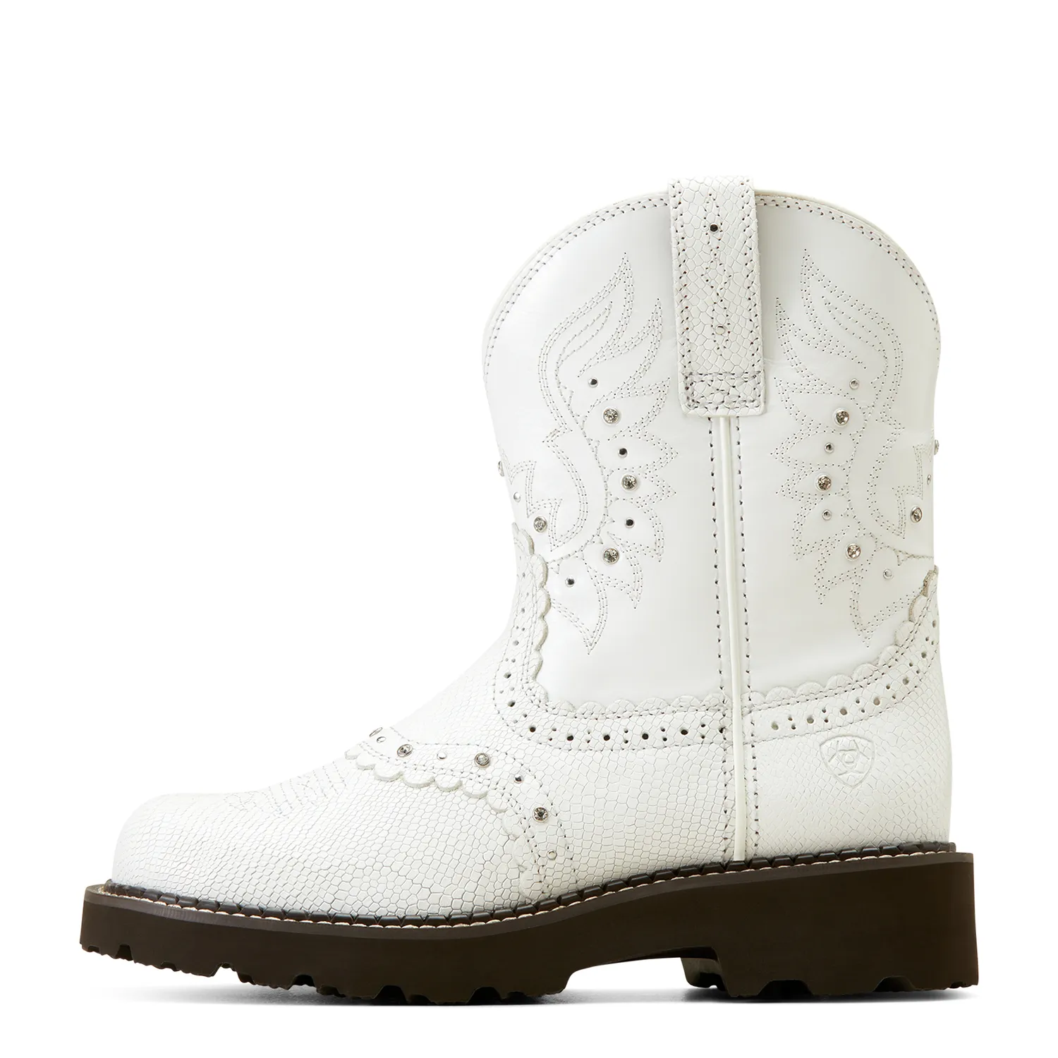 Ariat Womens Gembaby White Snake Emboss / Opulent White Ariat Shoes