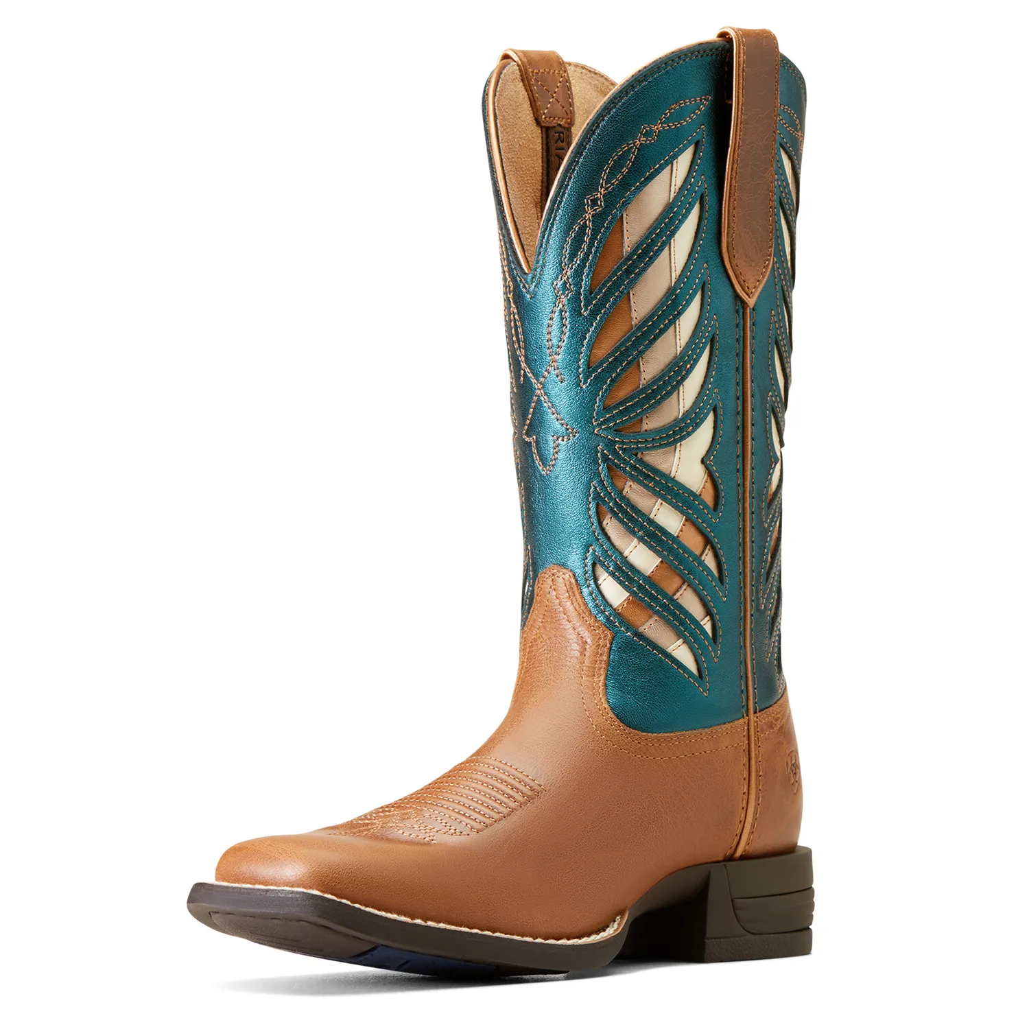Ariat Women's Longview Western Boot Buttered Rum/Metallic Sea Ariat Shoes