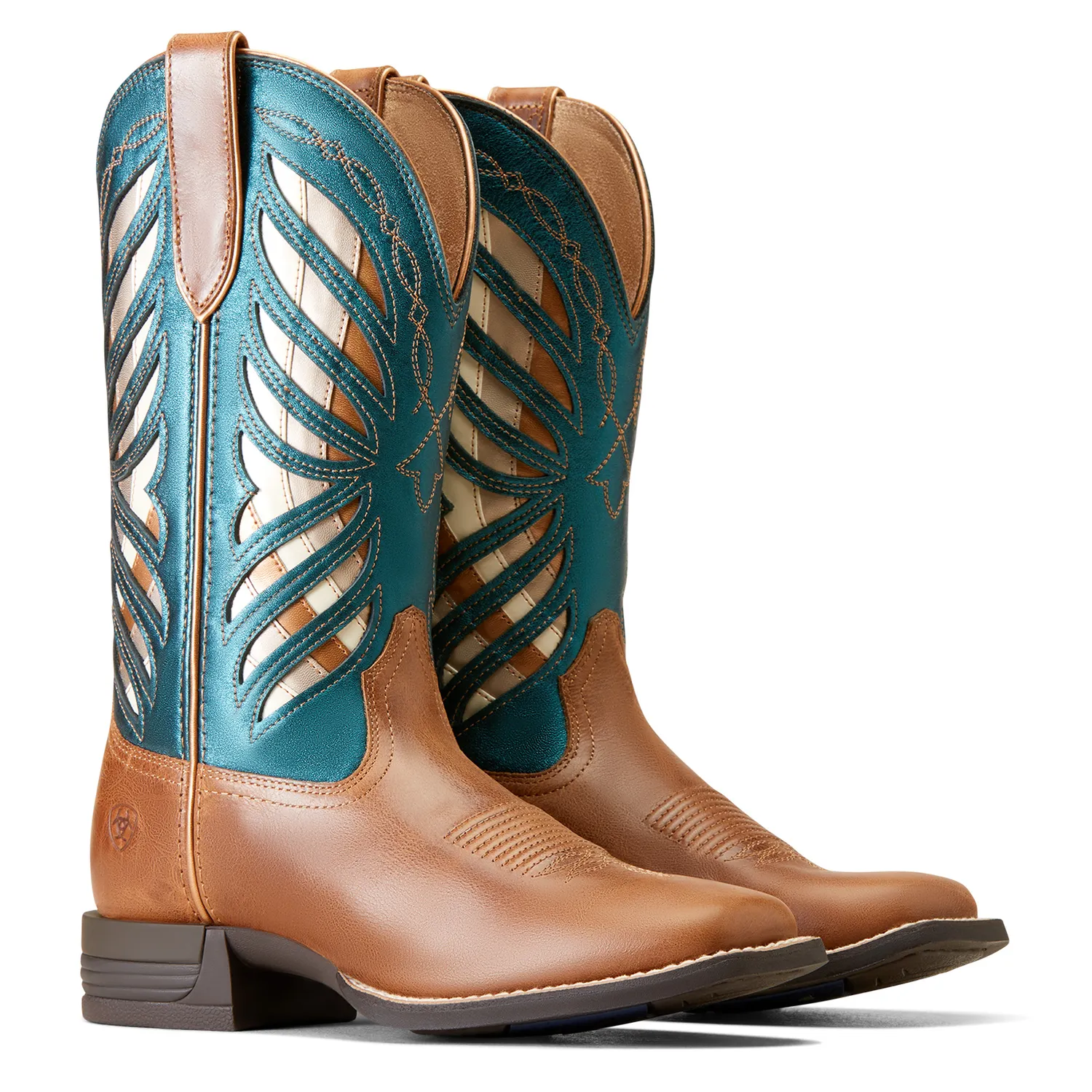 Ariat Women's Longview Western Boot Buttered Rum/Metallic Sea Ariat Shoes