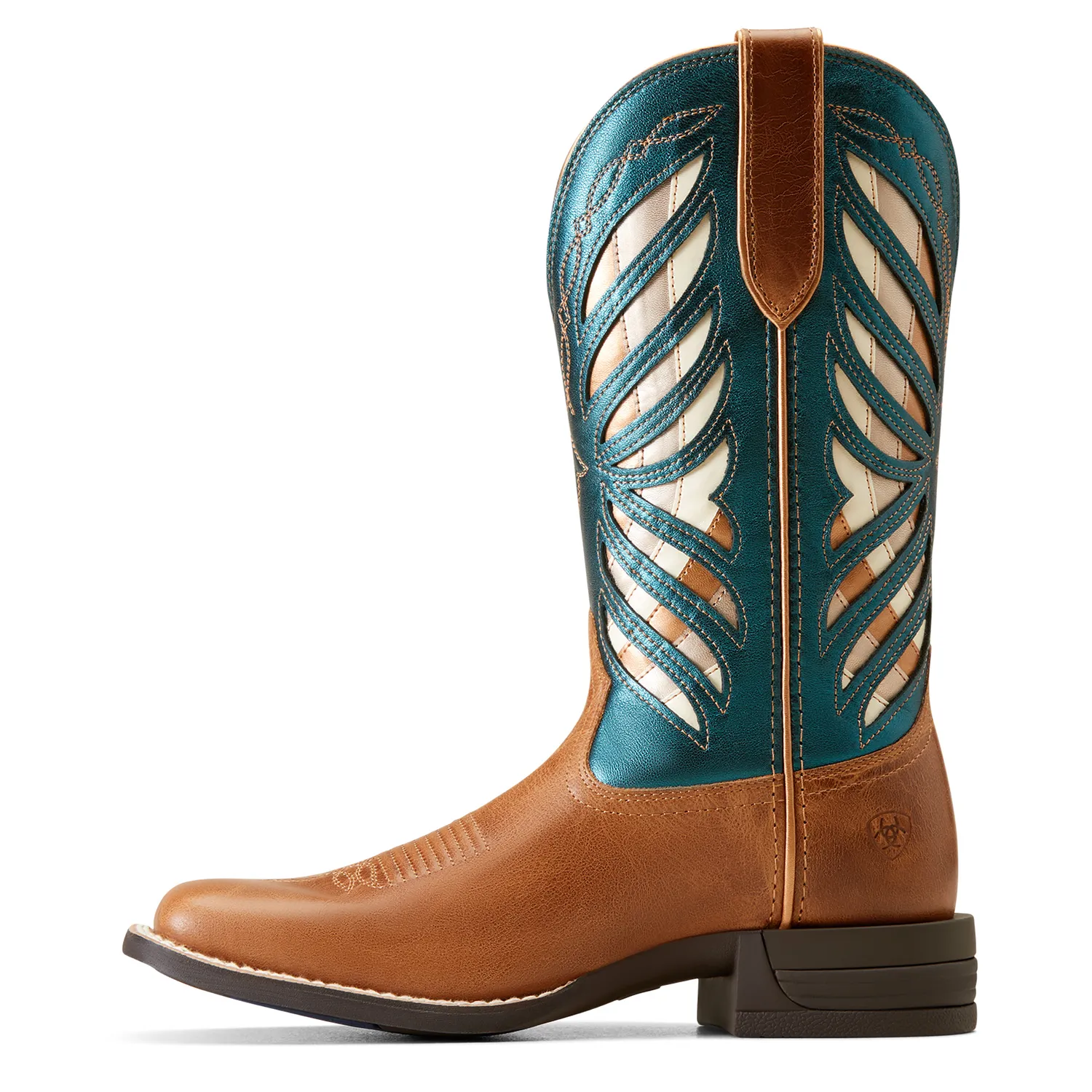 Ariat Women's Longview Western Boot Buttered Rum/Metallic Sea Ariat Shoes
