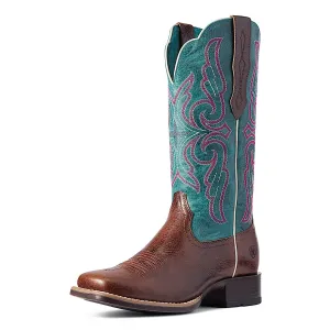 Ariat Womens Primera Stretchfit Barrel Brown / Antique Teal Ariat Shoes