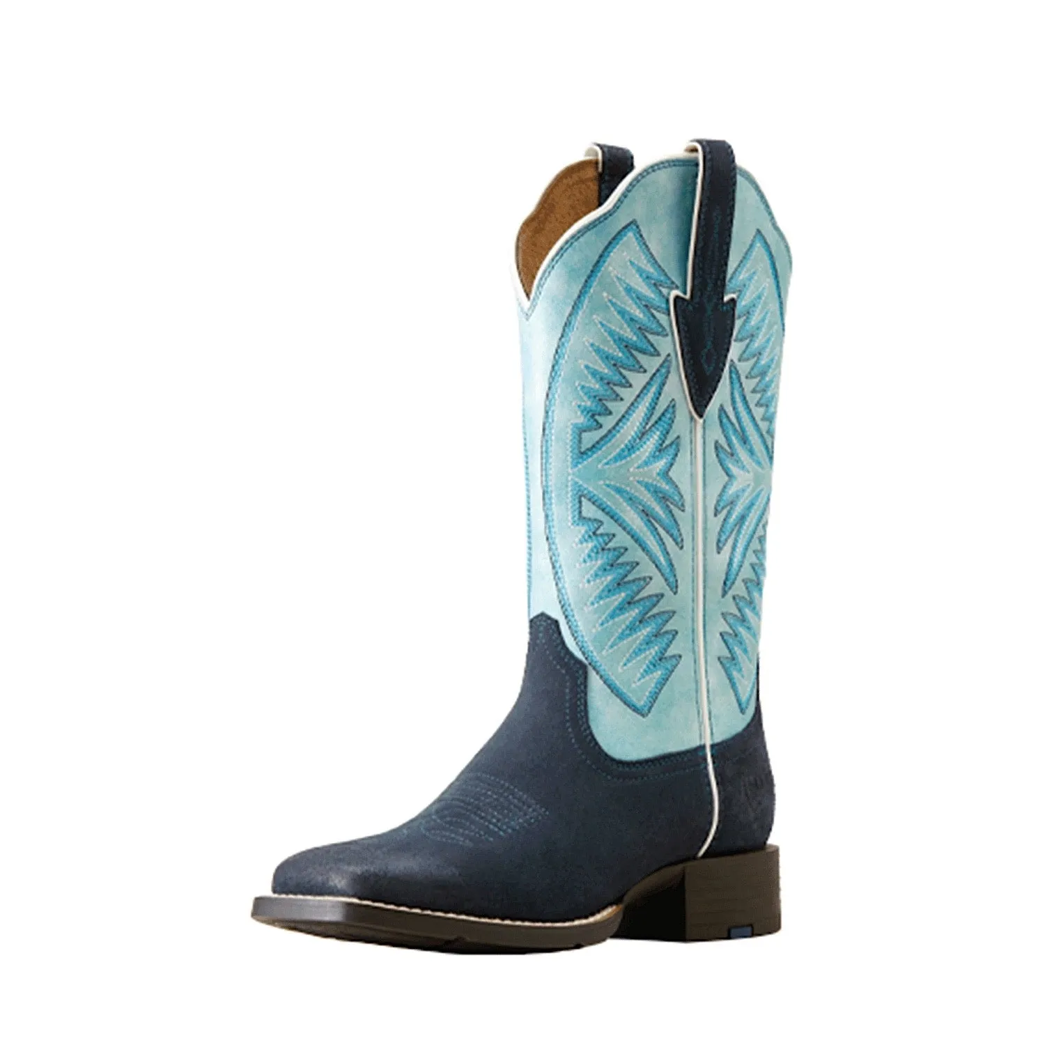Ariat Womens Round Up Ruidoso Midnight In Marfa Roughout/Coastal Blue Ariat Shoes