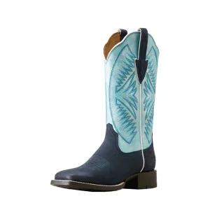 Ariat Womens Round Up Ruidoso Midnight In Marfa Roughout/Coastal Blue Ariat Shoes