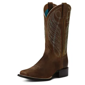 Ariat Women's Round Up Wide Square Toe Powder Brown Ariat Shoes