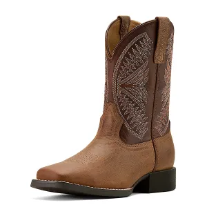 Ariat Youth Ruidoso Western Boot - Pearl/Chocolate Brown Ariat Shoes