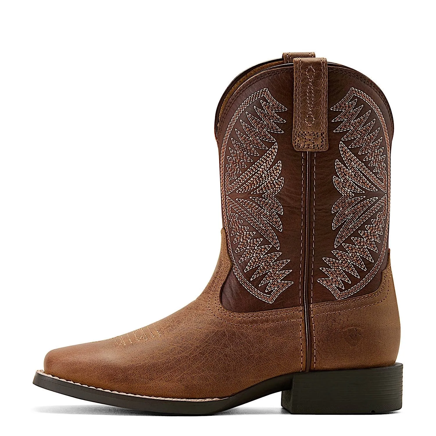 Ariat Youth Ruidoso Western Boot - Pearl/Chocolate Brown Ariat Shoes