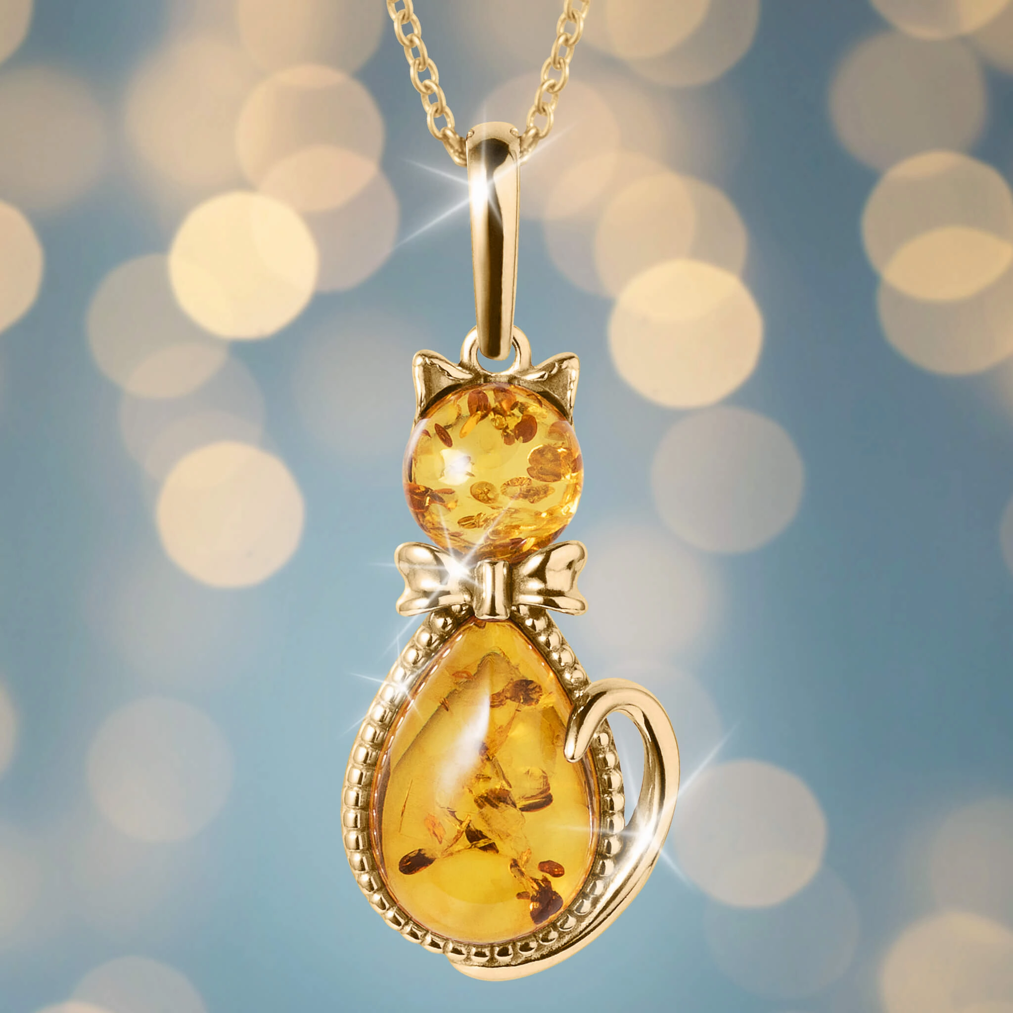 Baltic Amber Feline Pendant