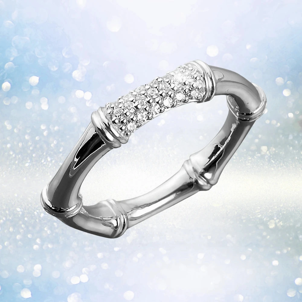 Bamboo Rhodium Ring