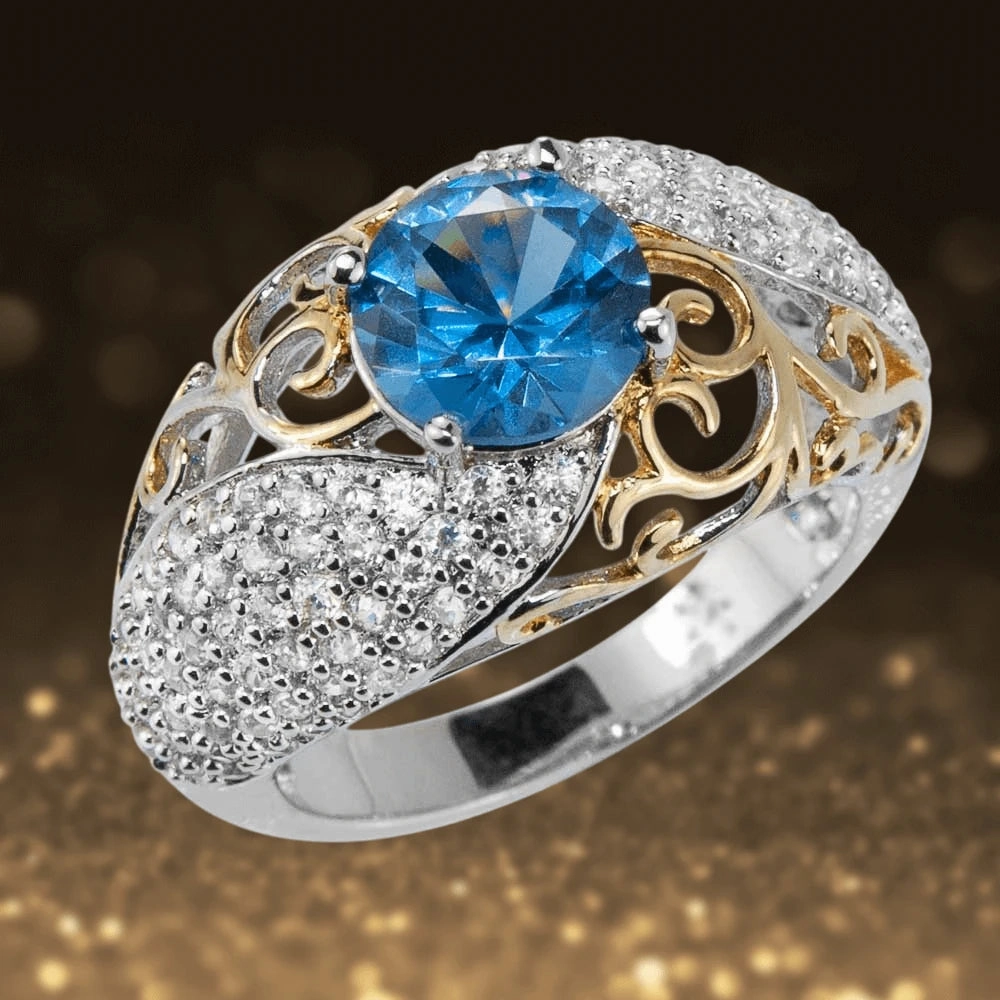 Blue Blush Vine Ring
