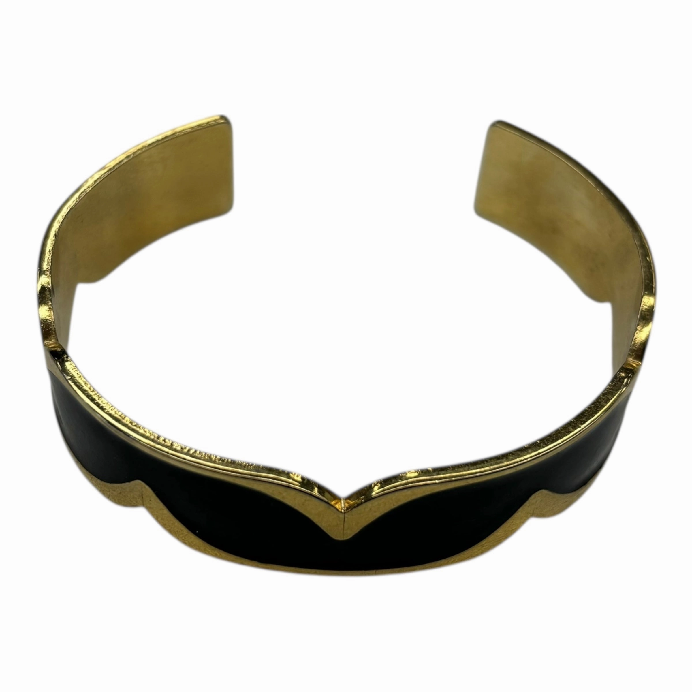 Bracelet Bangle By Clothes Mentor In Black & Gold