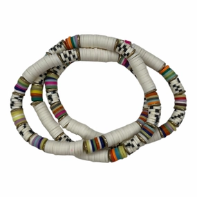 Bracelet Beaded By Clothes Mentor In Cream, Size:03 Piece Set
