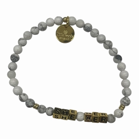 Bracelet Beaded By Cmf In Gold & White