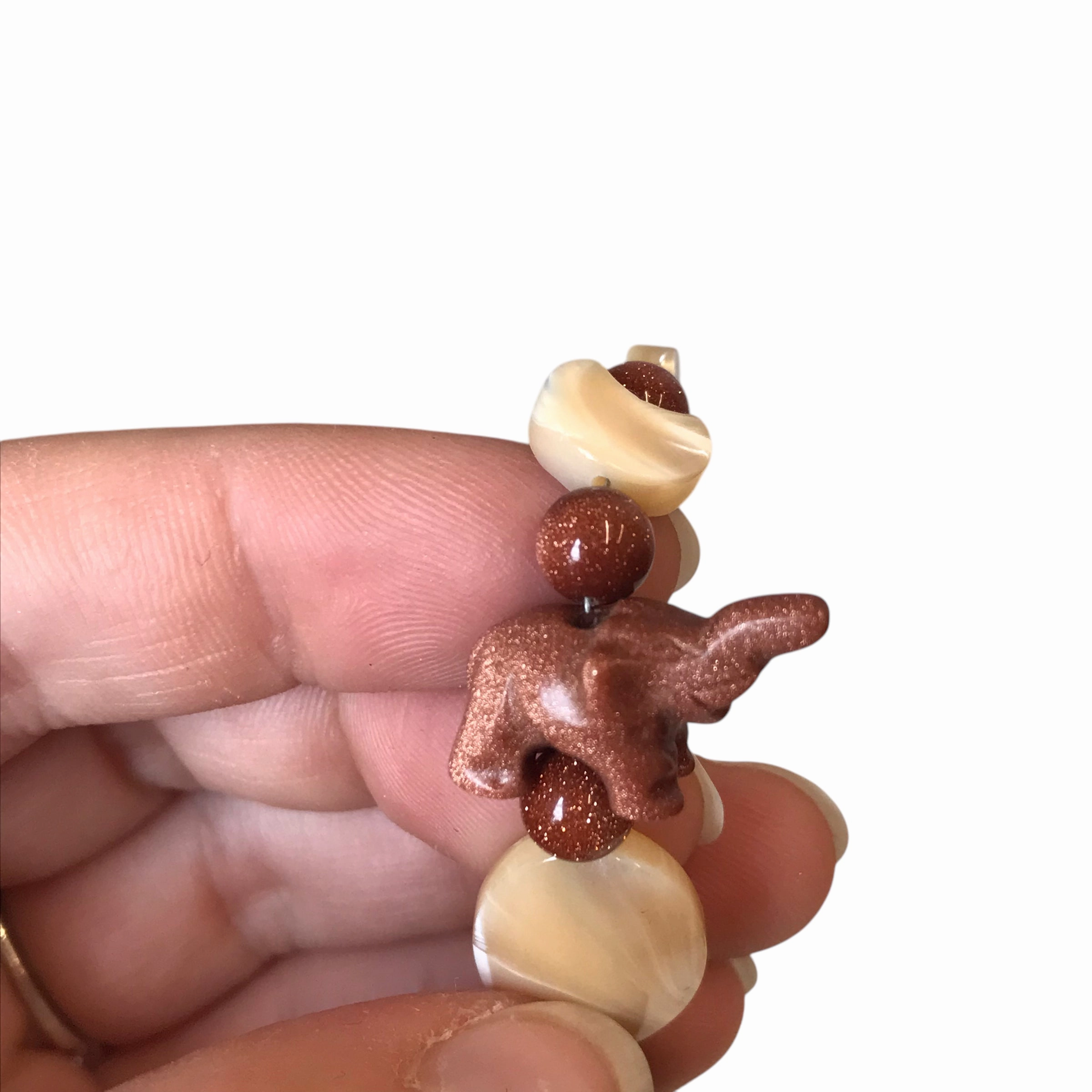Bracelet Beaded By NativeWare In Brown & Cream