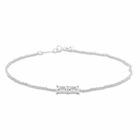 Bracelet with 0.06ct Diamonds In 9K White Gold